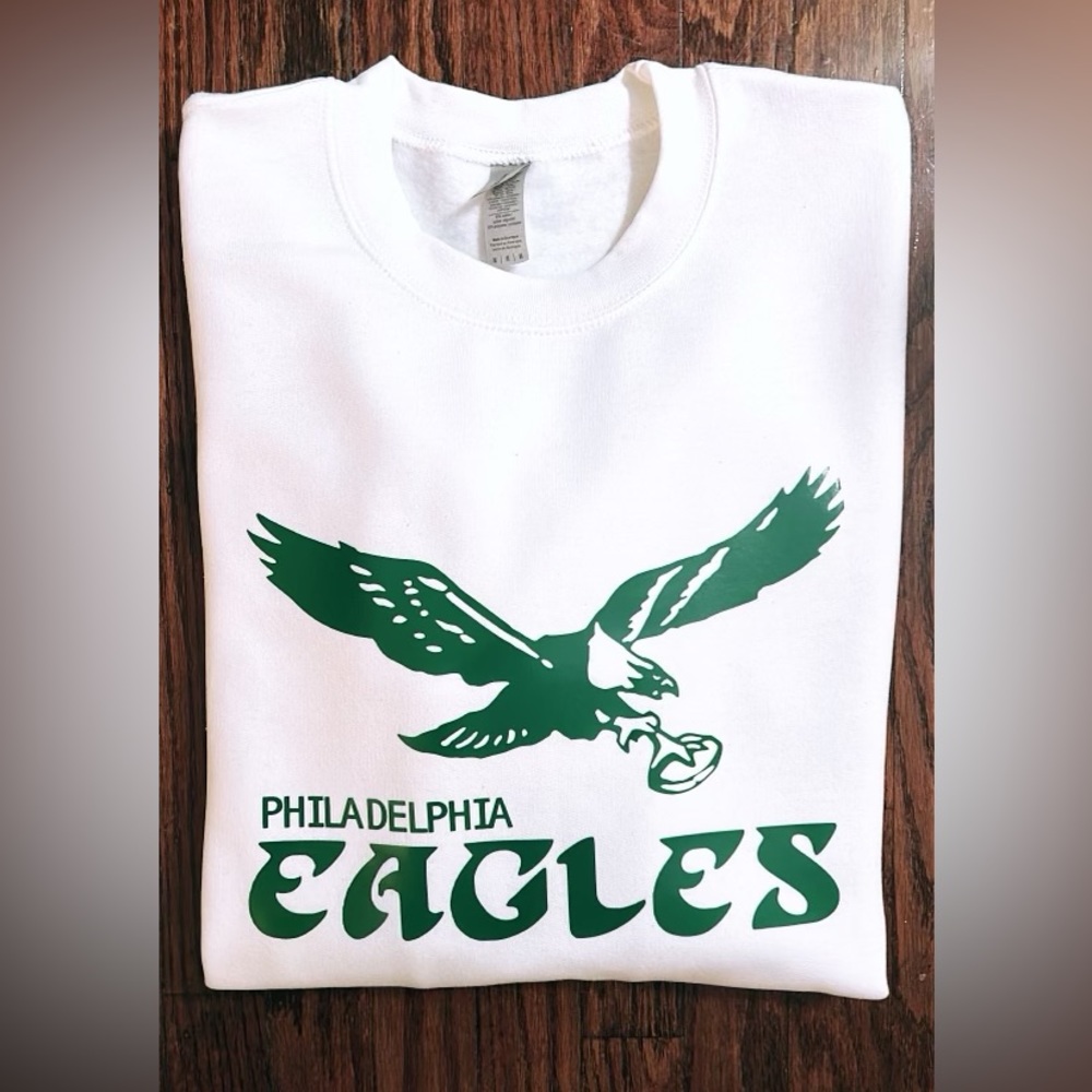Philadelphia Eagles White Crewneck Sweatshirt - Picture 2 of 2
